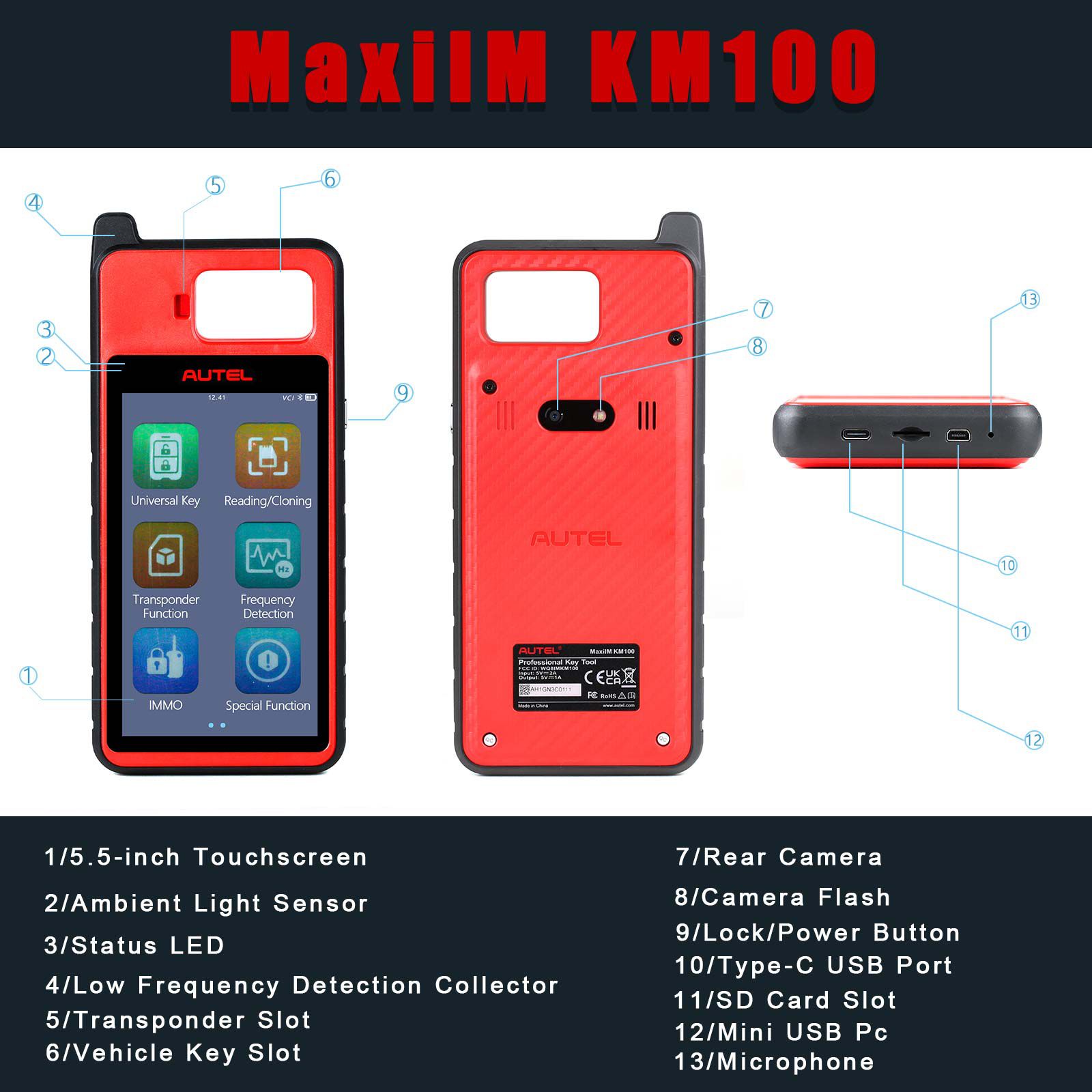 2022 Newest Autel MaxiIM KM100 Universal Key Generator Kit Free Update Online Lifetime