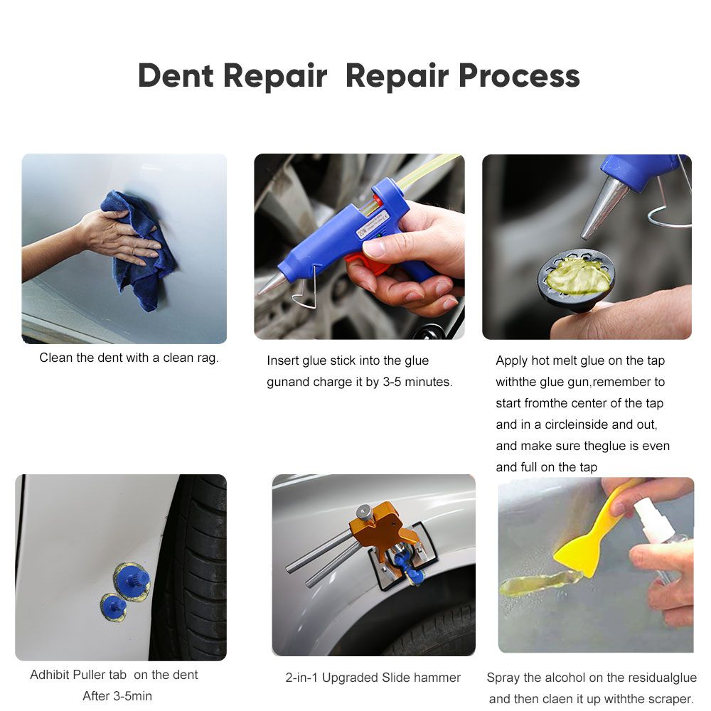 Dent Puller Lifter Car Damage Paintless Hail Repair Removal Tool Kit
