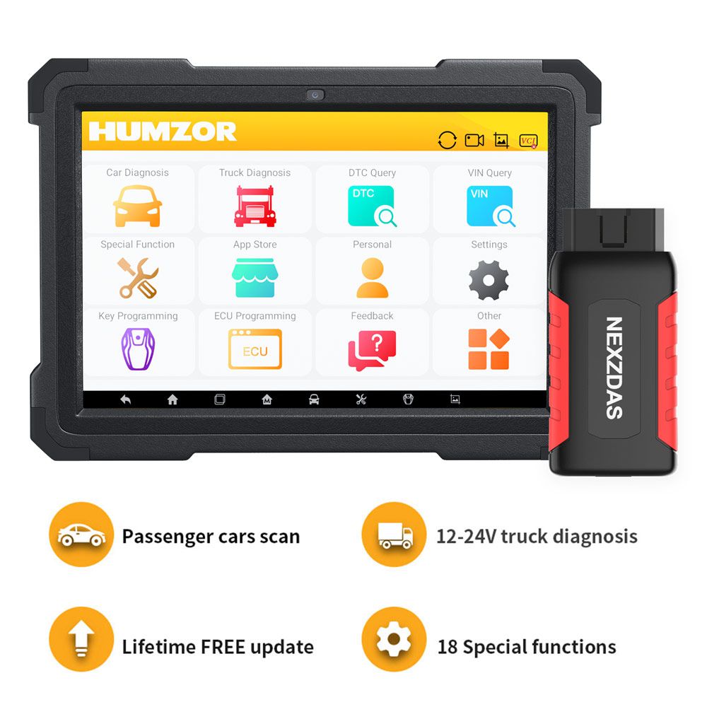 Humzor NexzDAS ND606 Plus Gasoline and Diesel Integrated  Auto Diagnosis Tool OBD2 Scanner For Both Cars And Heavy Duty Trucks