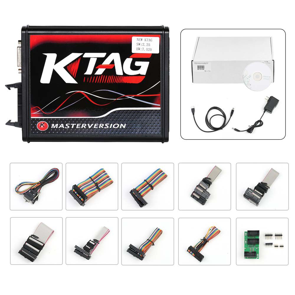 V2.25 KTAG EU Online Version Firmware V7.020 K-TAG Master with Red PCB No Tokens Limitation