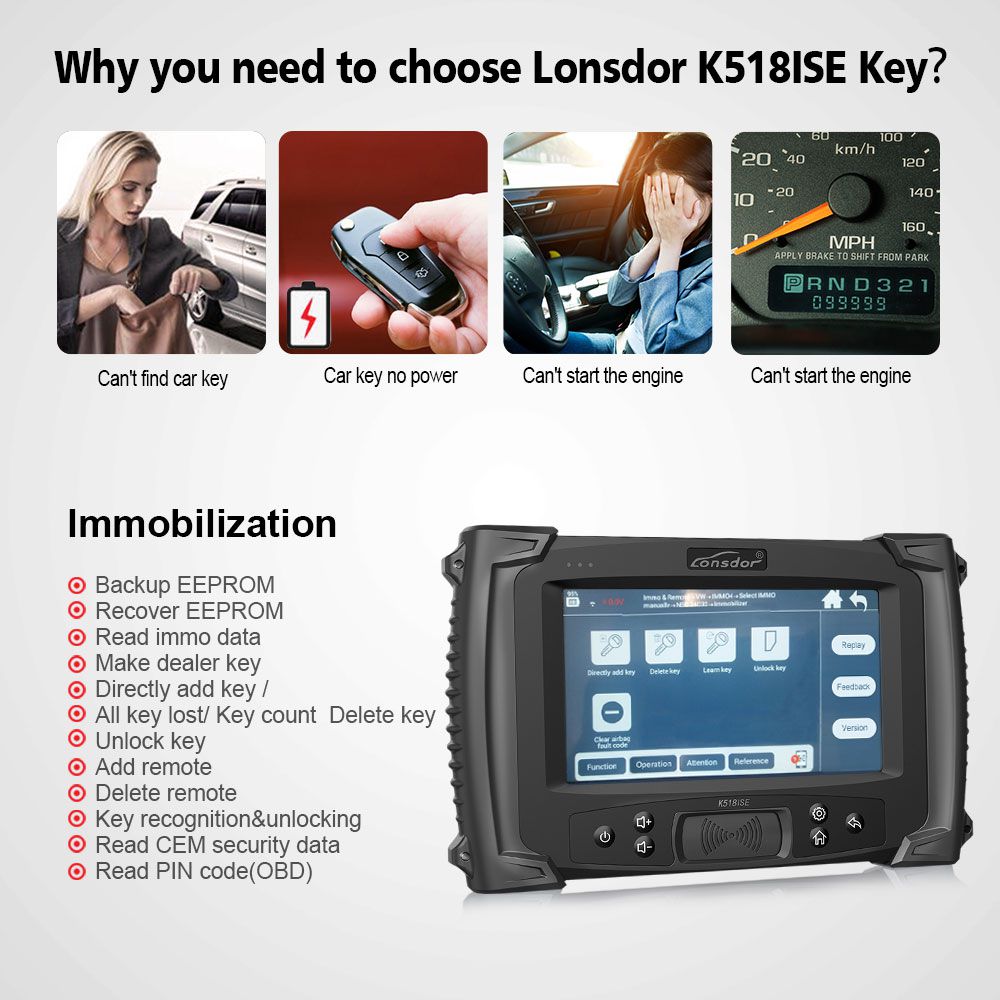 Lonsdor K518ISE K518 Key Programmer for All Makes With BMW FEM/BDC Functions