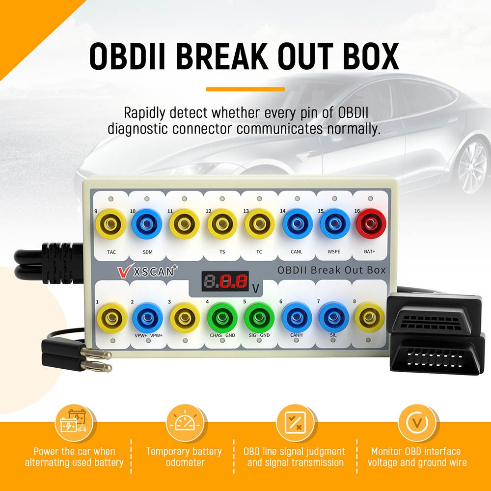 OBDII Protocol Detector & Break Out Box