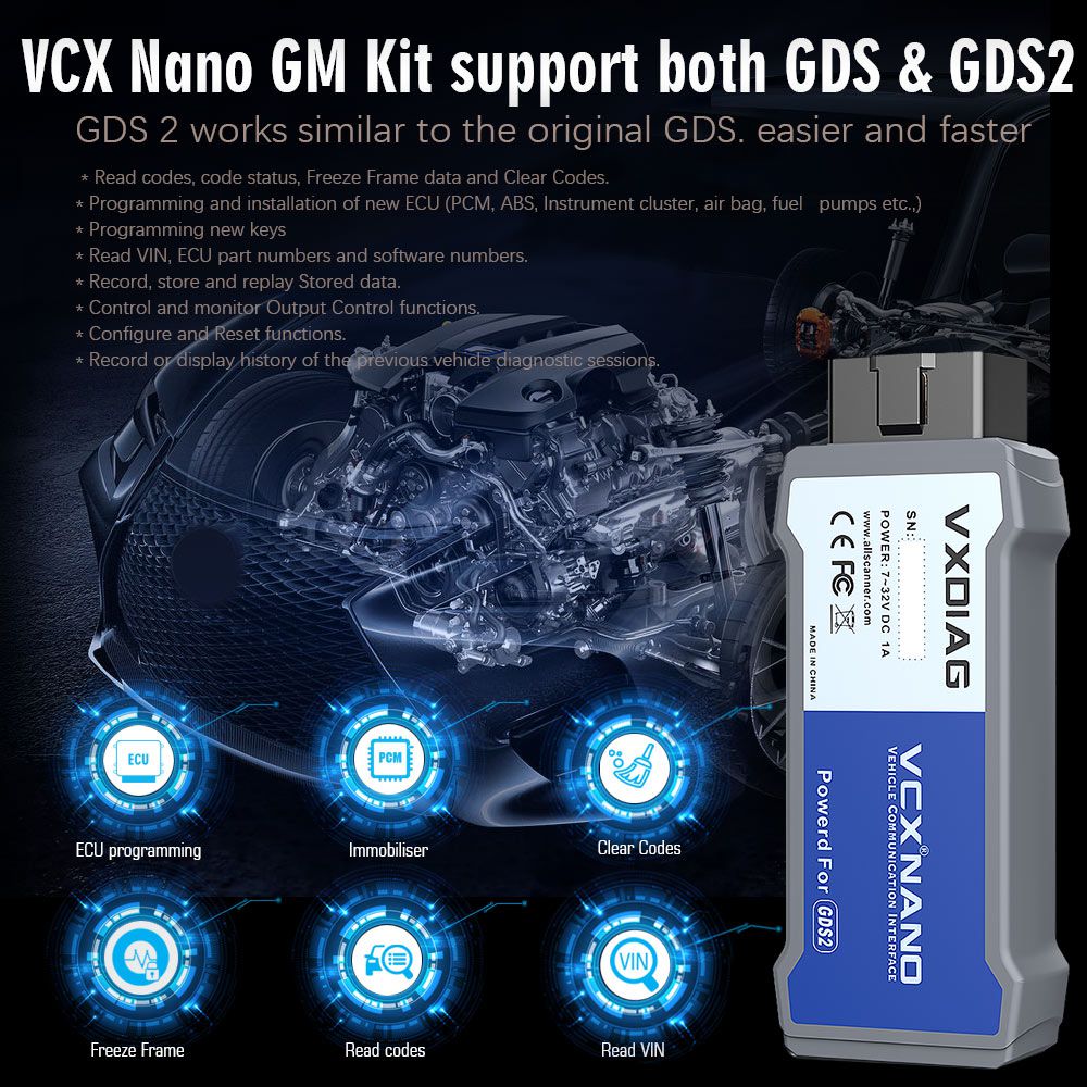 VXDIAG VCX NANO Multiple GDS2 and TIS2WEB Diagnostic/Programming System for GM/Opel